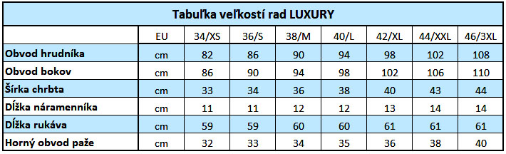 Luxury velikosti